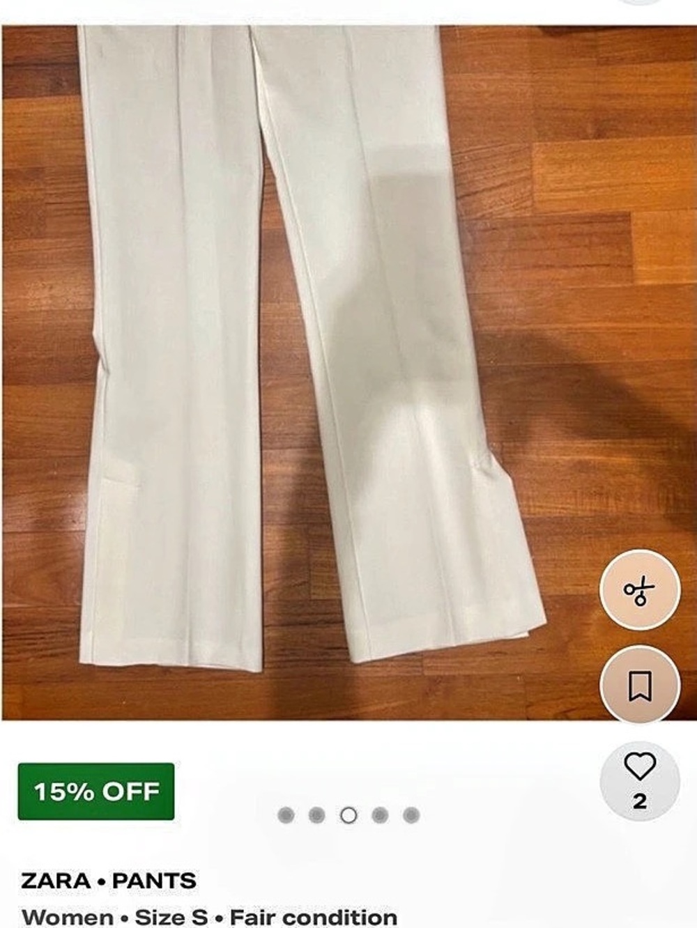 NWT Zara Women'Small White Trousers Size Small